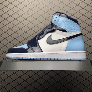 (实物拍摄)aj1 全明星北卡蓝 漆皮 高帮