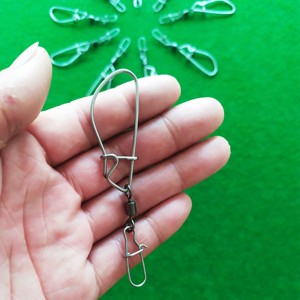 微物活鱼扣304不锈钢单手扣小鱼扣马口红眼白条鱼扣翘嘴鱼锁路