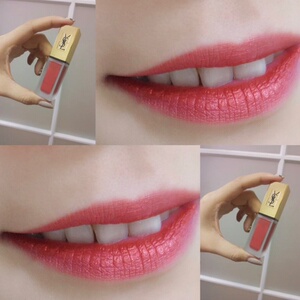 ysl/圣罗兰 哑光唇釉101 金属效果锦鲤红