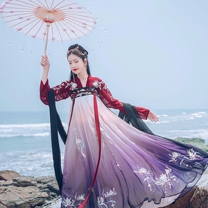 【全新出】汉尚华莲夜芙蕖齐胸襦裙汉服