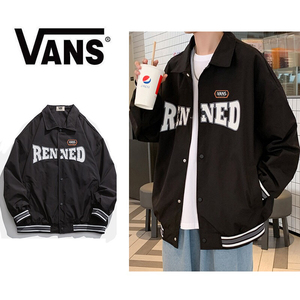 万斯海外版情侣款大字母棒球服教练夹克外套 男女同款