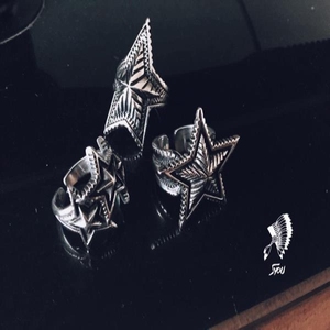 cody sanderson戒指星星食指钛钢朋克潮流网红霸气