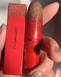 mac圣诞限量款金红口红牛血色,小辣椒