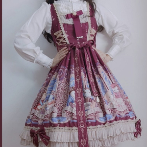 【honey honey】占星猫正腰红色jsk裙子lolit