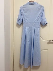 格菲华亭淡蓝色夏季连衣裙，淡蓝色气质连衣裙，S码，上身非常好