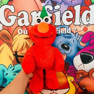 芝麻街 艾摩 elmo圣诞款 大号毛绒玩具公仔 中古玩具塑料