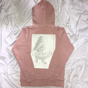 supreme digi粉色乱码luo女卫衣帽衫尺码m