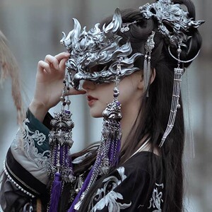 (出)月夜行歌真人苗疆麒麟面具古装bjd亲子国风cos汉服配