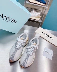 lanvin浪凡女鞋新款复古厚底阿甘鞋女士运动老爹鞋亮片增高