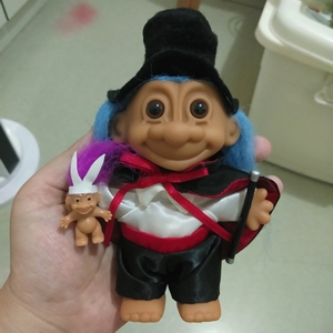出全新中古巨魔娃娃troll doll稀有,带原厂标,头发顺