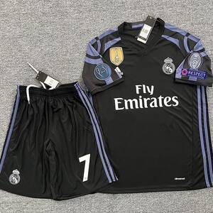 复古球衣1617赛季皇马二客场7号c罗4号拉莫斯球衣长套