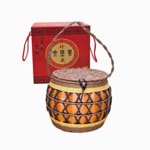 六堡茶礼盒包装散茶手工编织工艺品筐萝黑茶竹篮收纳储存茶叶罐