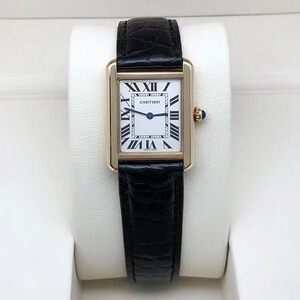 8新]卡地亚坦克系列18k黄金w1018755石英女士手表正品