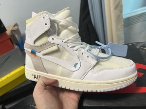 aj1男女运动篮球鞋off white全白复古情侣休闲板鞋