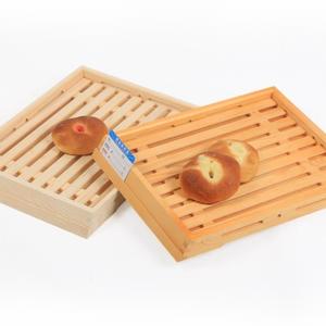 定制面包糕点竹子托盘甜品店面包盘烘焙店盘子实木面包柜木格栅厚
