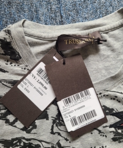 trussardi 楚萨迪 男士灰色图案短袖t恤 全新吊牌齐