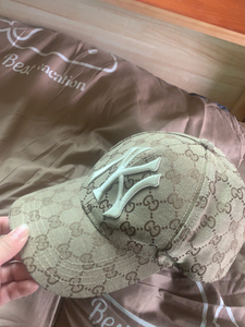国现 特价gucci古驰ny联名男女棒球帽鸭舌帽满印字母gg