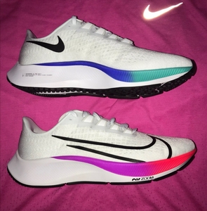 nike 飞马37 耐克zoom pegasus 37白彩虹