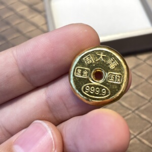 老金锭周大福黄金投资金块周大福金粒五钱款九五新