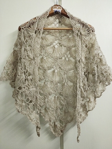 合欢花披肩,手工制作,全新,苏苏姐家幻羽珠片马海毛线钩织,长