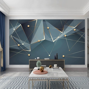 北欧影视墙几何图形图案电视背景墙壁纸现代简约客厅9d立体墙纸