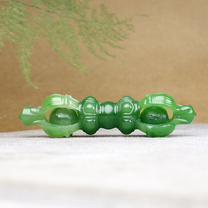 尚石和田玉出品碧玉[降魔杵]吊坠12g