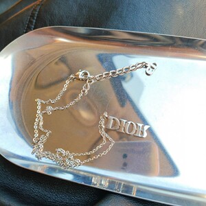 长月烬明月满情长 dior迪奥银色字母项链锁骨链 中古款