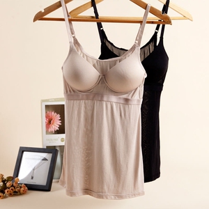 (厂家清厂)高端奢华女桑蚕丝针织真丝吊带一体无钢圈内衣打底背