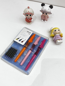 全新正品金豪鲨鱼款3支装(中性 特细 中细)套装学生钢笔送人