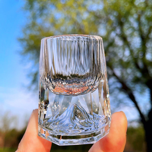 钻石杯白酒杯上档次高档玻璃酒杯一两白酒家用金箔单只25元.冰