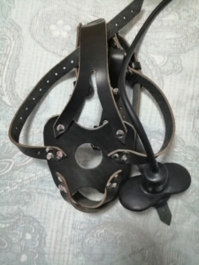 蜘蛛原版,insex,乳胶充气马具口塞,意大利进口牛皮,全新