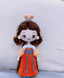 小铃铛古风女孩人偶口金包钩织图解钩针图解