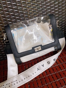Lapargay纳帕佳PVC透明女包斜挎包，内袋有手机袋、钥