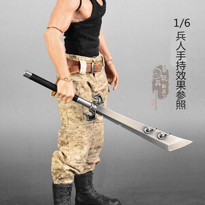 1/6微缩冷兵器 朴刀太平刀古惑仔手刃直刀12寸兵人武器模型