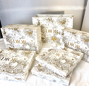 qq小毛熊淘宝专柜正品dior/迪奥 纸袋礼品袋香水护肤品礼盒全套包装
