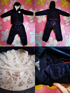 德国KANZ儿童天鹅绒套装，上衣+裤子，9成新，80码