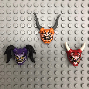 乐高35836 幻影忍者 人仔配件 红色紫色橙色面具 乐高n
