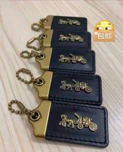 coach蔻驰1941系列吊牌 经典金属马车标志吊牌 皮牌