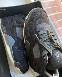 全新 aj4 联名kaws黑灰麂皮酷灰纯黑篮球鞋运动鞋跑步鞋