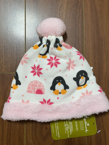 贺曼夹棉帽子，尺寸BS，适合3-6月宝宝，可以盖住耳朵，全新