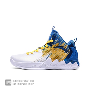 全新安踏 kt2 汤普森篮球鞋,白蓝黄/勇士队配色,44.