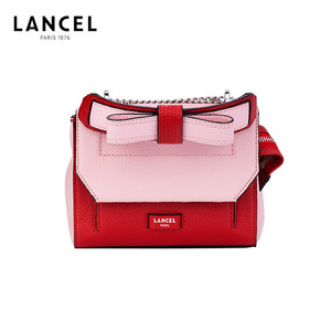 2折即刻拍兰姿lancel 女士粉色/红色牛皮革小号单肩斜挎手提包