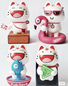 招行小招喵公仔限量版的4个 招行小招喵玩偶摆件 拍下后不退不