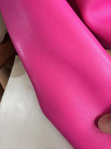 simona西蒙娜玫红色原厂摔纹 头层进口牛皮 厚1.3左右