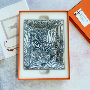 爱马仕 hermes 烟灰缸 摆件 置物盘 丛林斑马