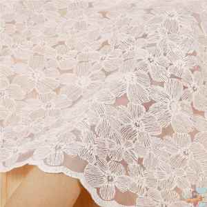 法式宫廷白色网纱刺绣蕾丝面料衣服裙布料桌布钢琴罩辅料1.3米宽