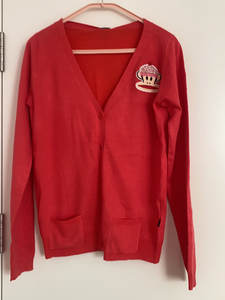 大嘴猴品牌针织开衫，100%棉，全新带吊牌，西瓜红色针织开衫