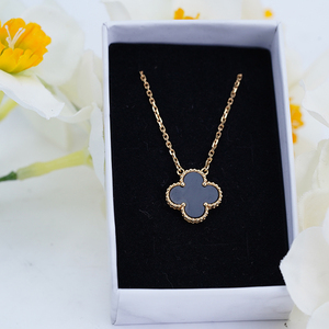 【中检】98新 梵克雅宝/vca 黑玛瑙中花项链 公价1.99w