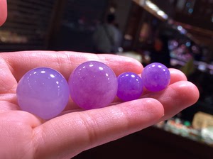 玉石翡翠紫罗兰色系帝王紫珠子冰紫大单珠紫罗兰平安扣