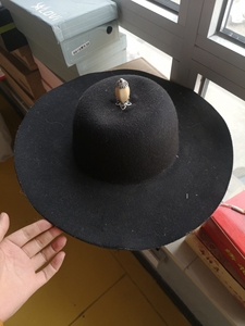 转明制汉服男锦衣卫毛呢黑色大圆帽子圆领袍成人武侠剑客配饰飞碟